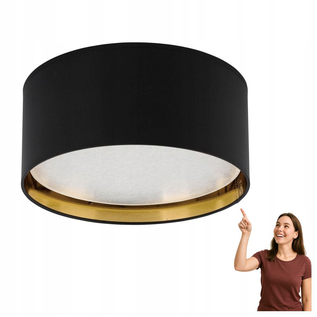 Stropná lampa Bilbao Black/gold 450 3376 Tk Lighting