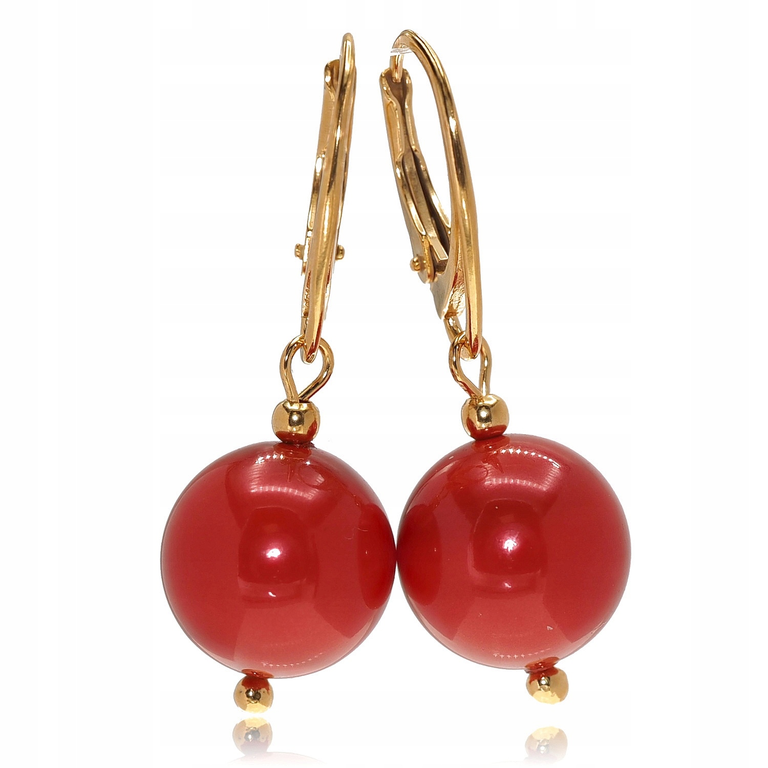 Originální krystaly perly Dark Coral Náušnice Zlaté Stříbro Certifikát