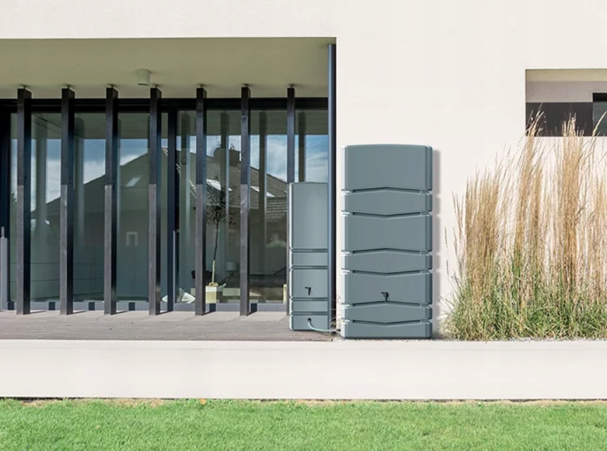 Zbiornik dekoracyjny na wodę deszczową 650L AQUA TOWER 650 antracyt + KRAN Marka Prosperplast