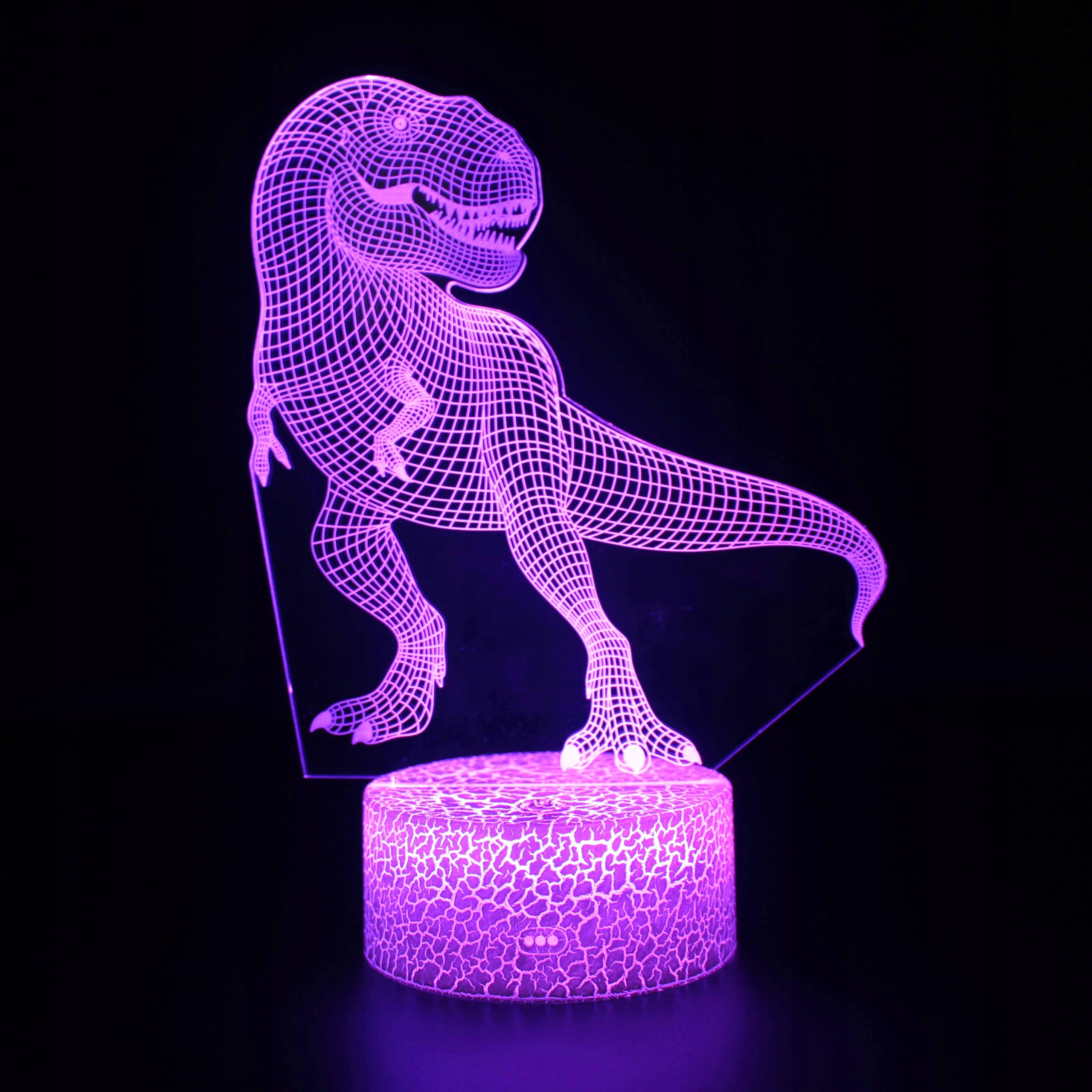

3D Lampka Nocna 16 Led +pilot Dinozaur #054