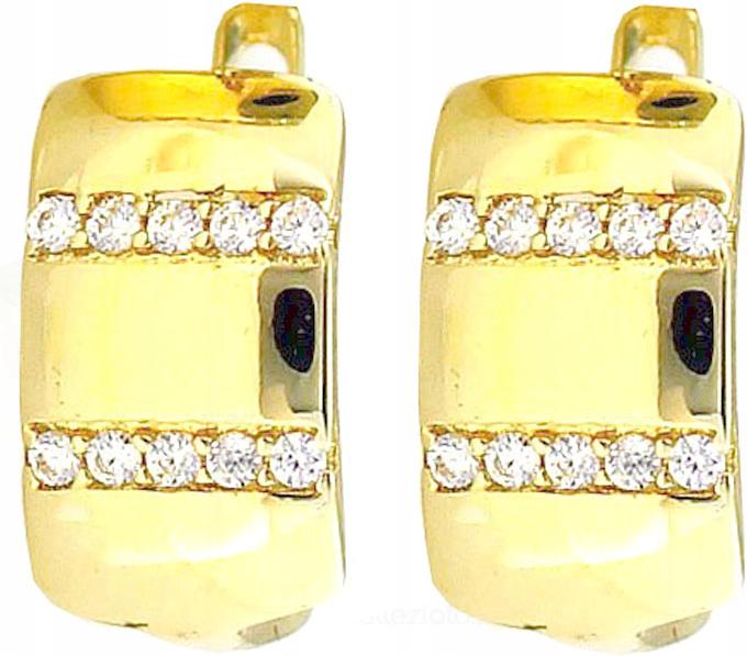 Zlaté náušnice s anglickým zapínáním zirkony 585, zirkony, dárek