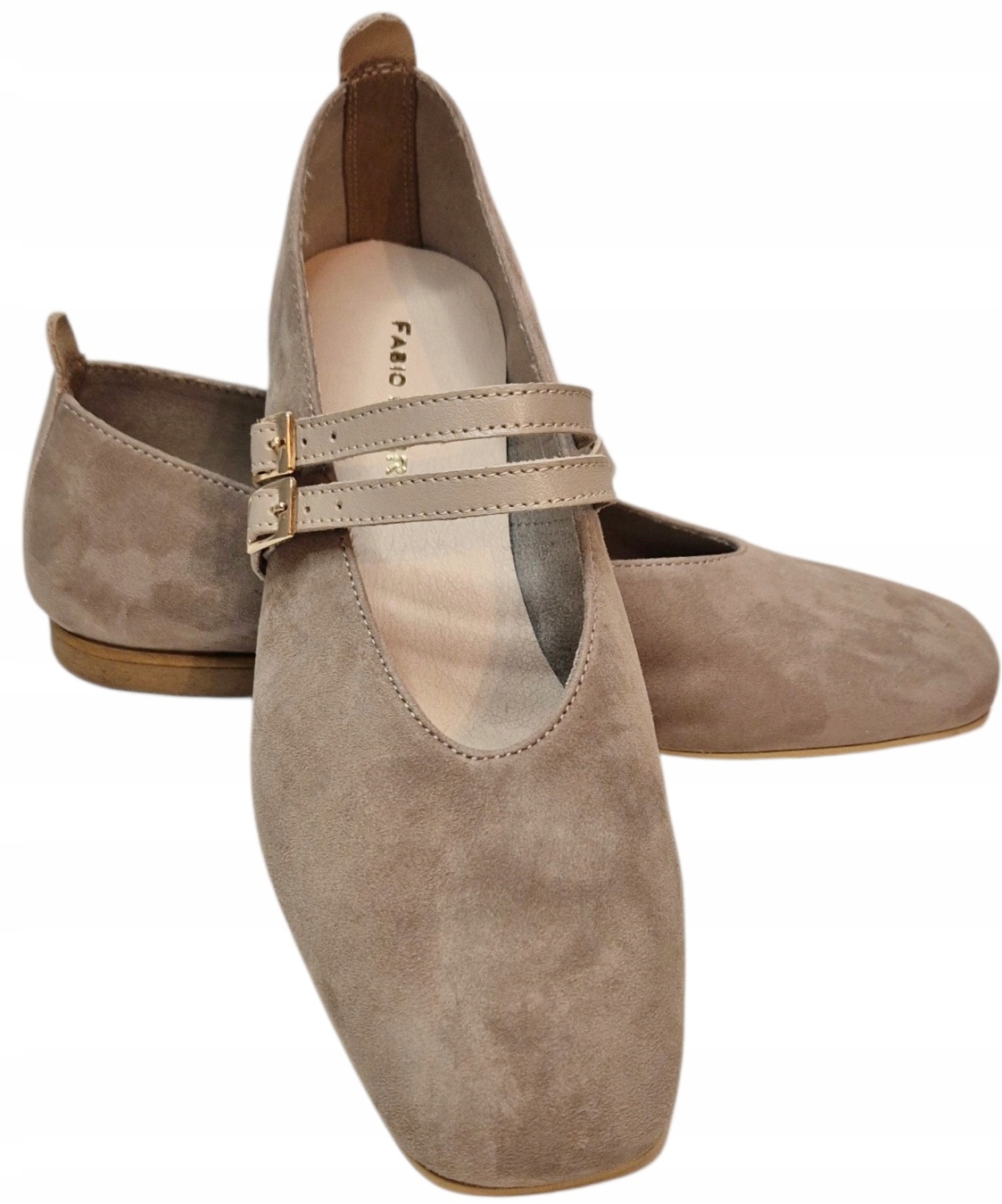 Fabio Fabrizi 2220-2/4 Béžové baleríny-baletky, semišová kůže, velikost vel