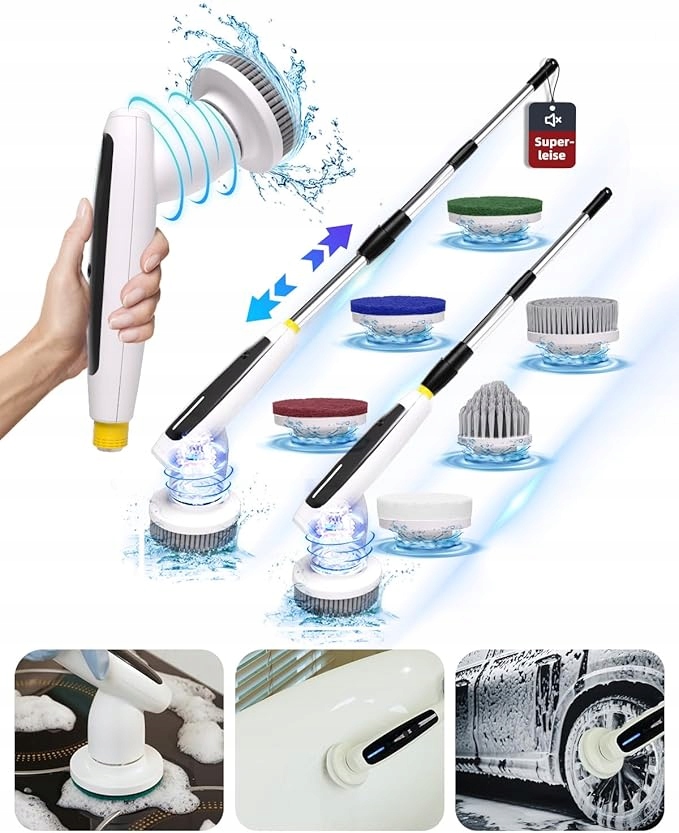 Levně Elektrický čisticí kartáč. Kartáč s 2 nastavitelnými rychlostmi.