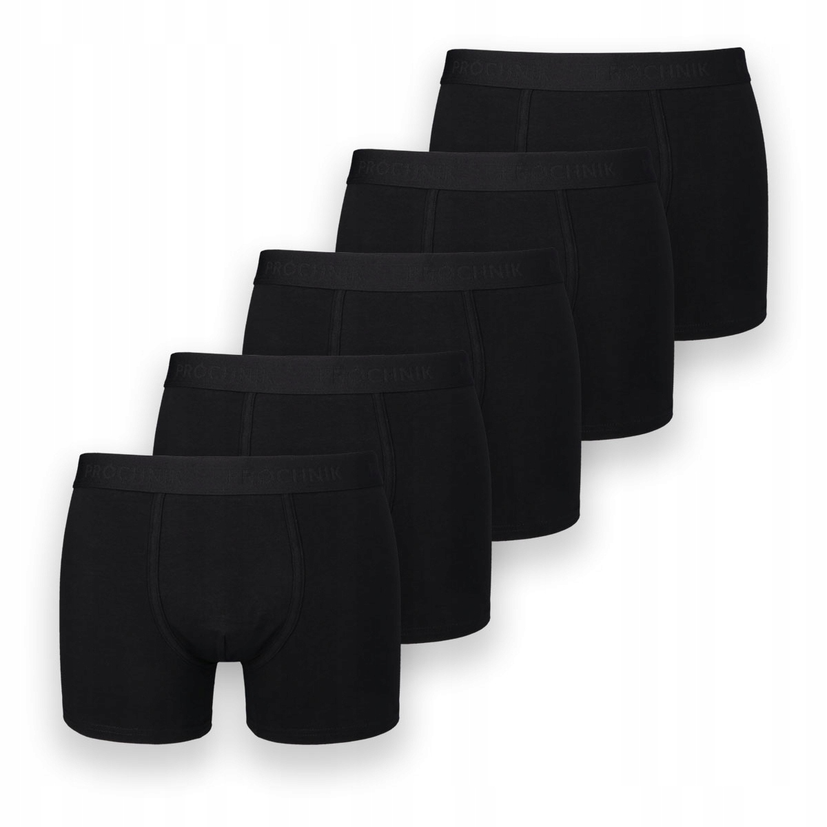 Bokserki Męskie Bawełniane Majtki Czarne 5-Pak Próchnik PM8 L