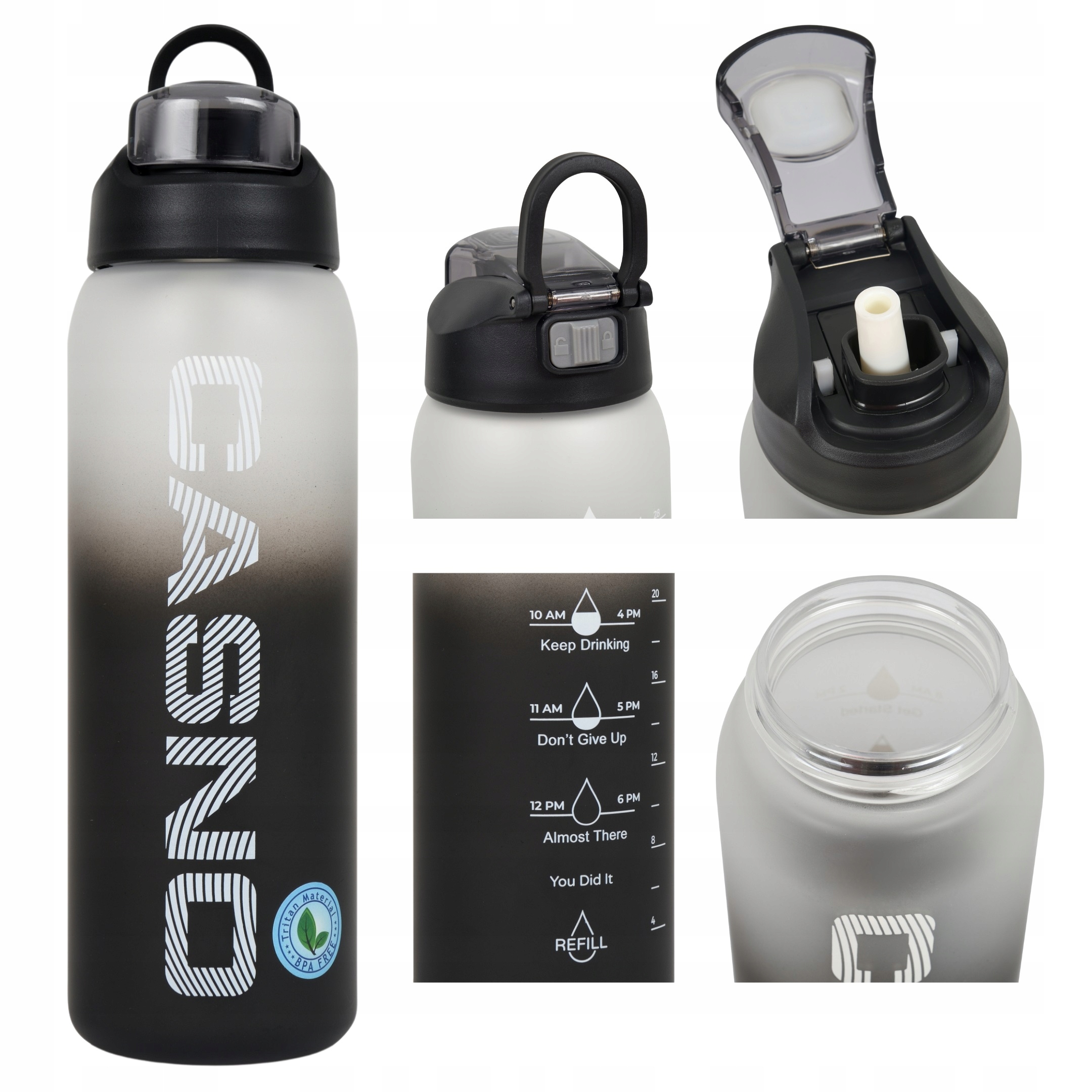 Butelka na wodę motywacyjna z miarką bidon tritan Bpa free Casno 1L