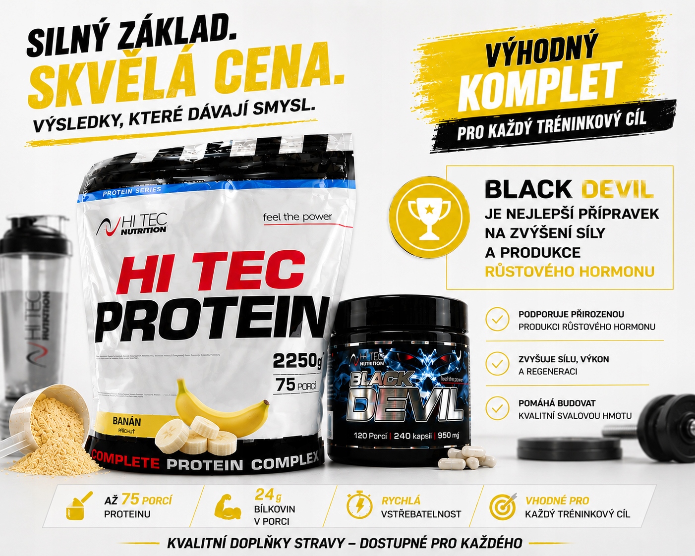 Nutrition protein 2250g banán Black devil 240 kapslí