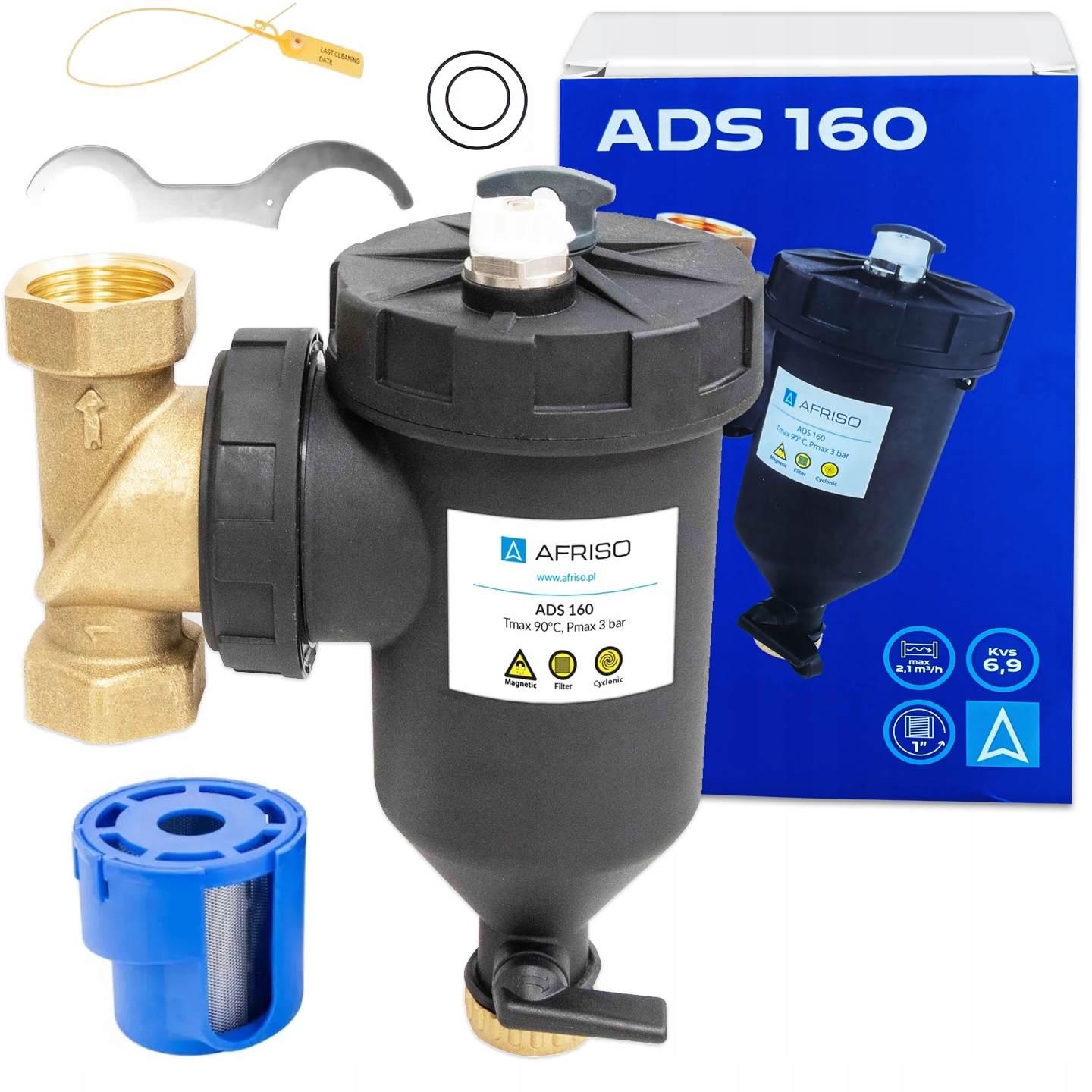 Magnetický Odlučovač Pohyblivých Nečistôt Prípojky 1 Palec Afriso ADS160