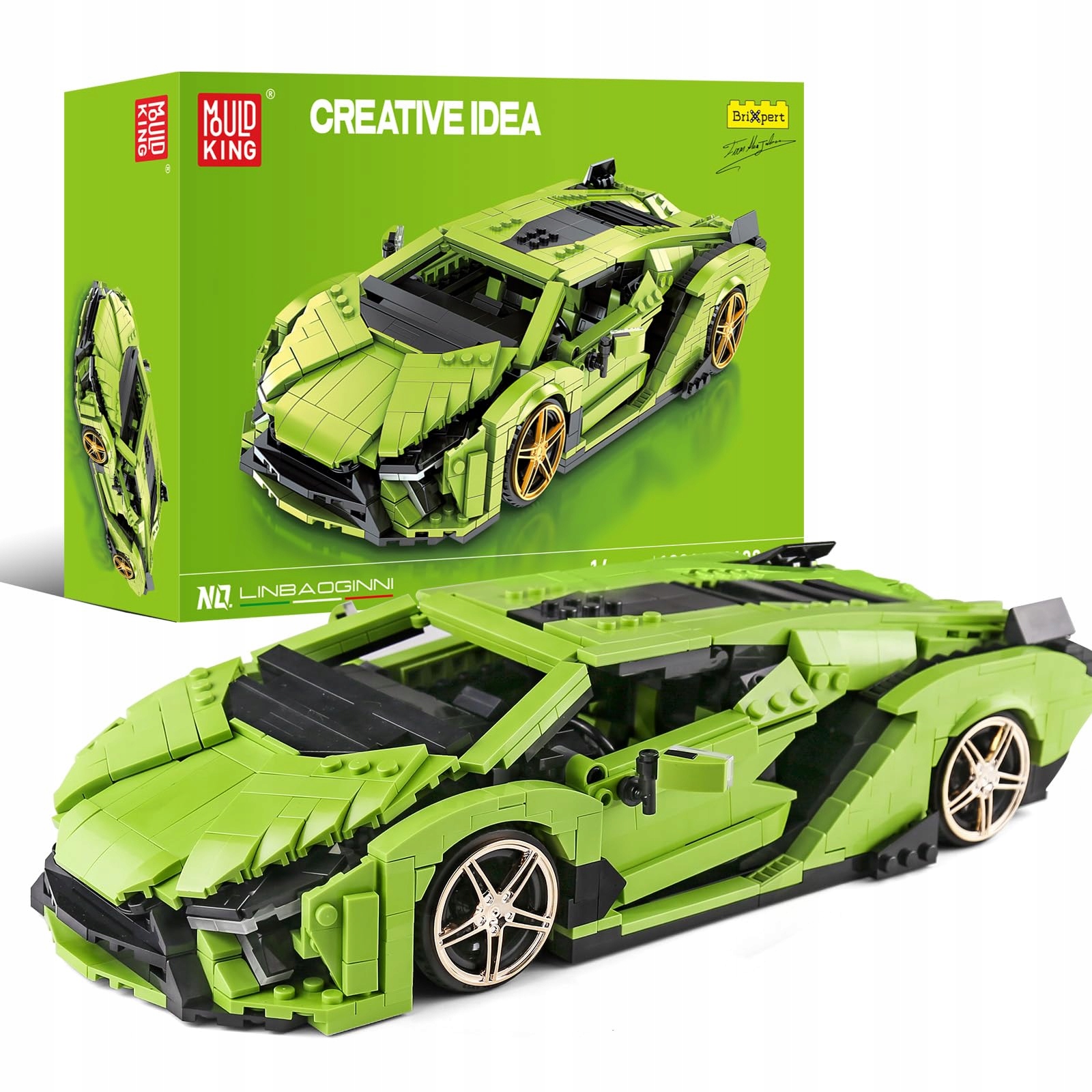 Mould King Sada kostek pro stavbu modelu Lamborghini Zelená 1133 el