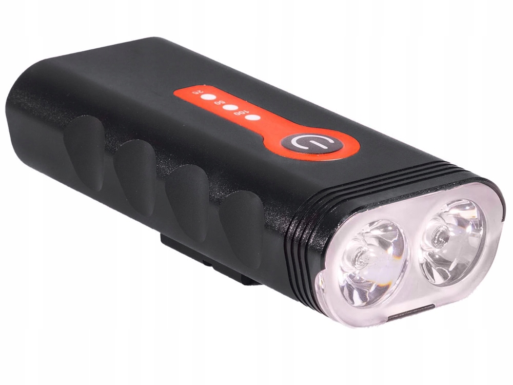 LAMPKA ROWEROWA PRZEDNIA LATARKA LED OŚWIETLENIE PRZÓD NA ROWER USB Zawartość zestawu akumulator lampka uchwyt na kierownicę