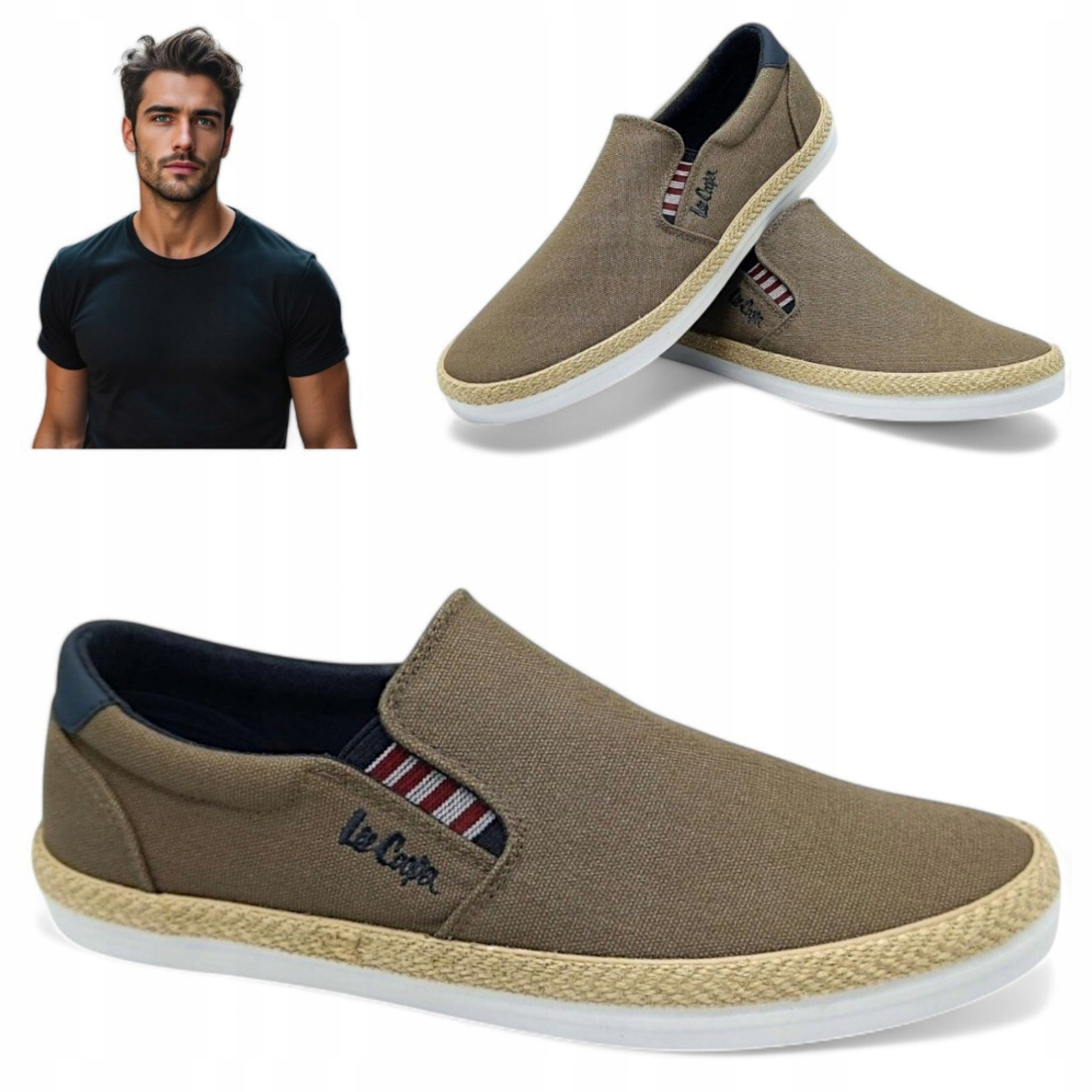 Pánské polobotky 41 Lee Cooper Hnědé Mokasíny Elegantní Jarní