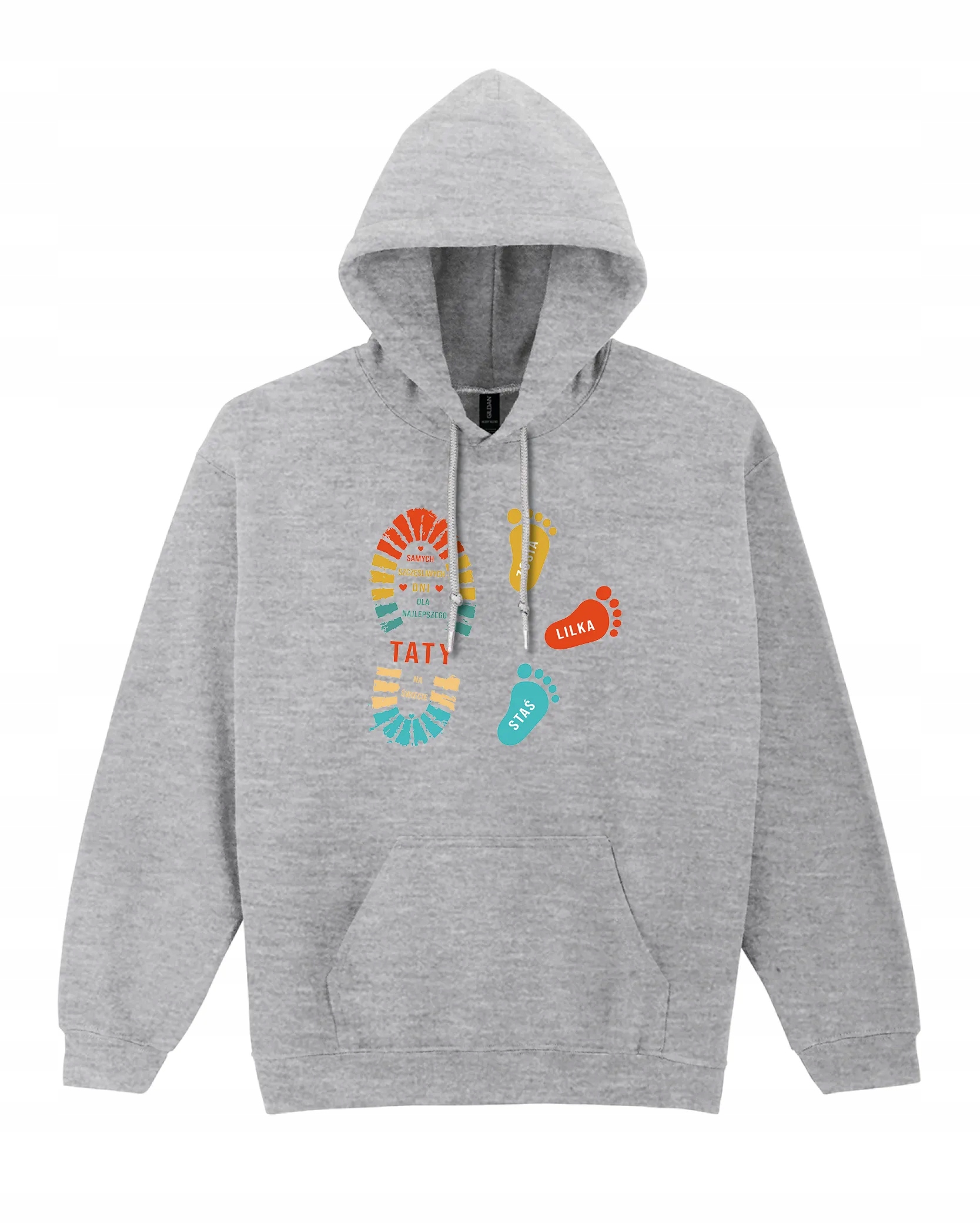 Mikina s kapucí personalizovaná na Den otců pro tatínka od dětí Šedá L