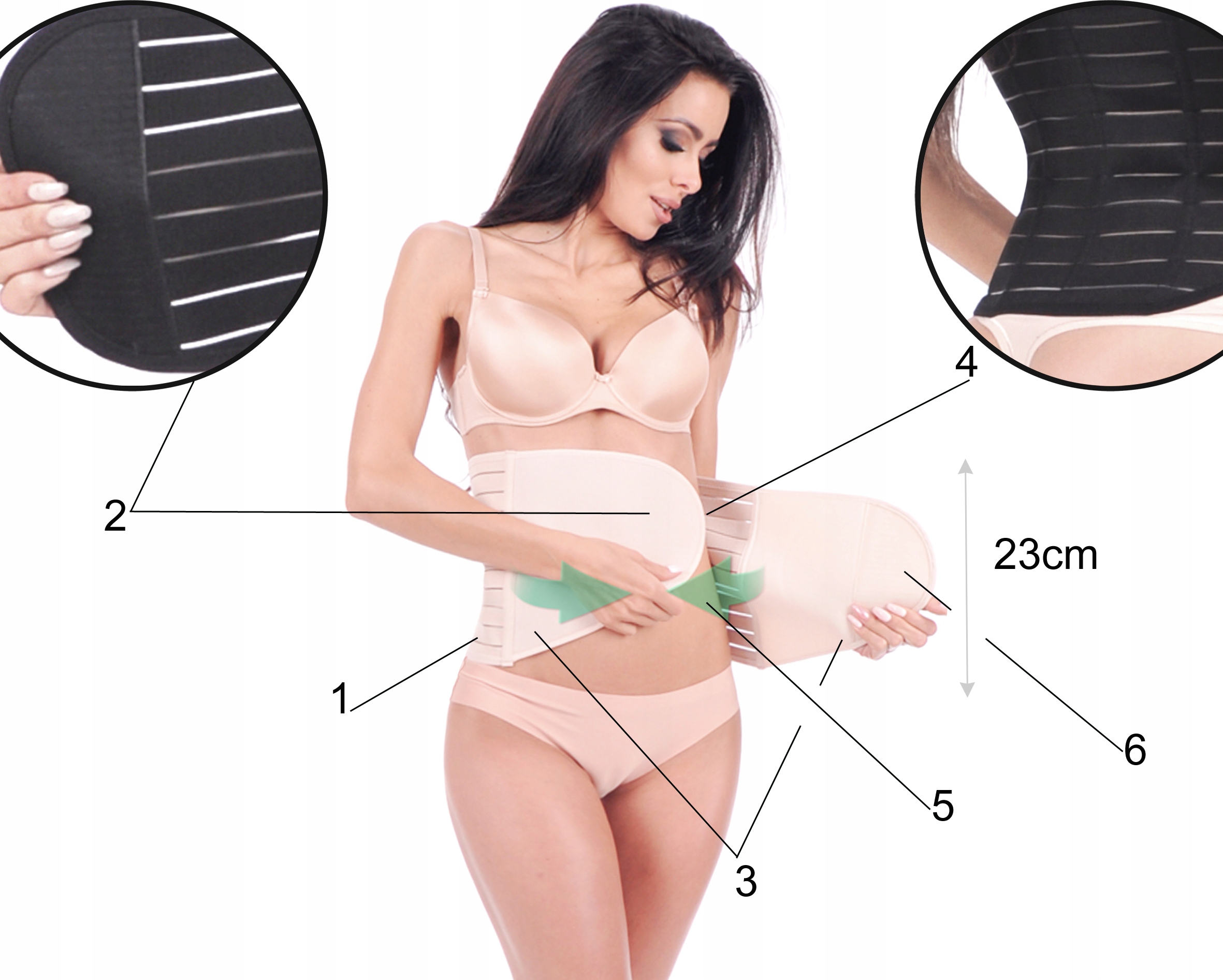 Orirose PAS mocno WYSZCZUPLAJĄCY modelujący brzuch talię poporodowy na rzep Kod producenta 0238