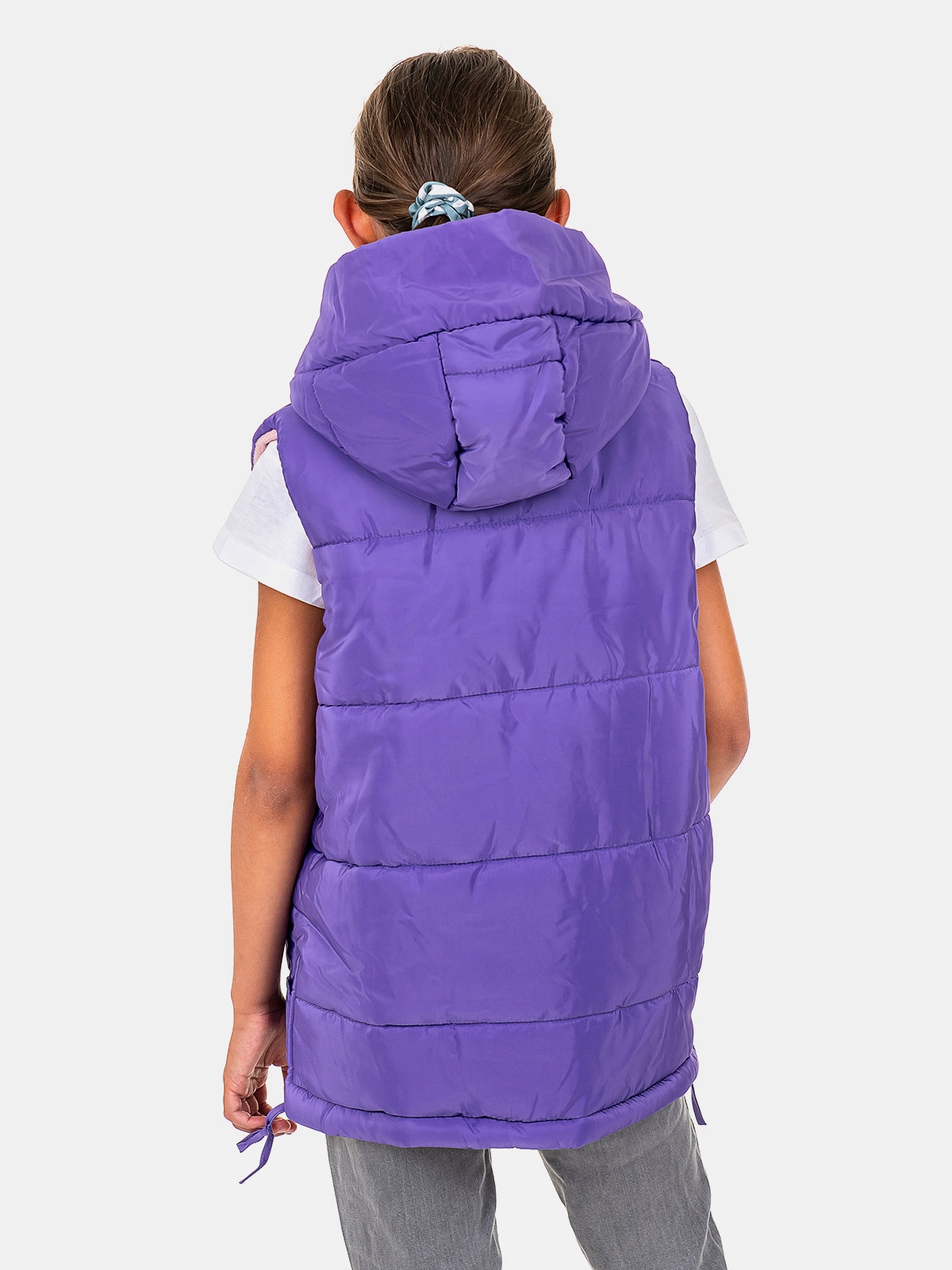 BEZRĘKAWNIK PIKOWANY Z KAPTUREM KAMIZELKA 146 Marka SZACHOWNICA