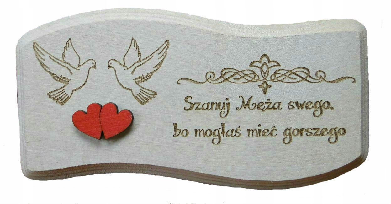 

Zawieszka drewniana Szanuj Męża swego Dekoracja