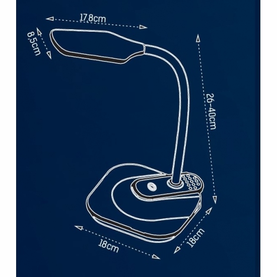 NILSEN LAMPKA BIURKOWA NELLY BIAŁA KLIPS 11,5W LED Styl nowoczesny