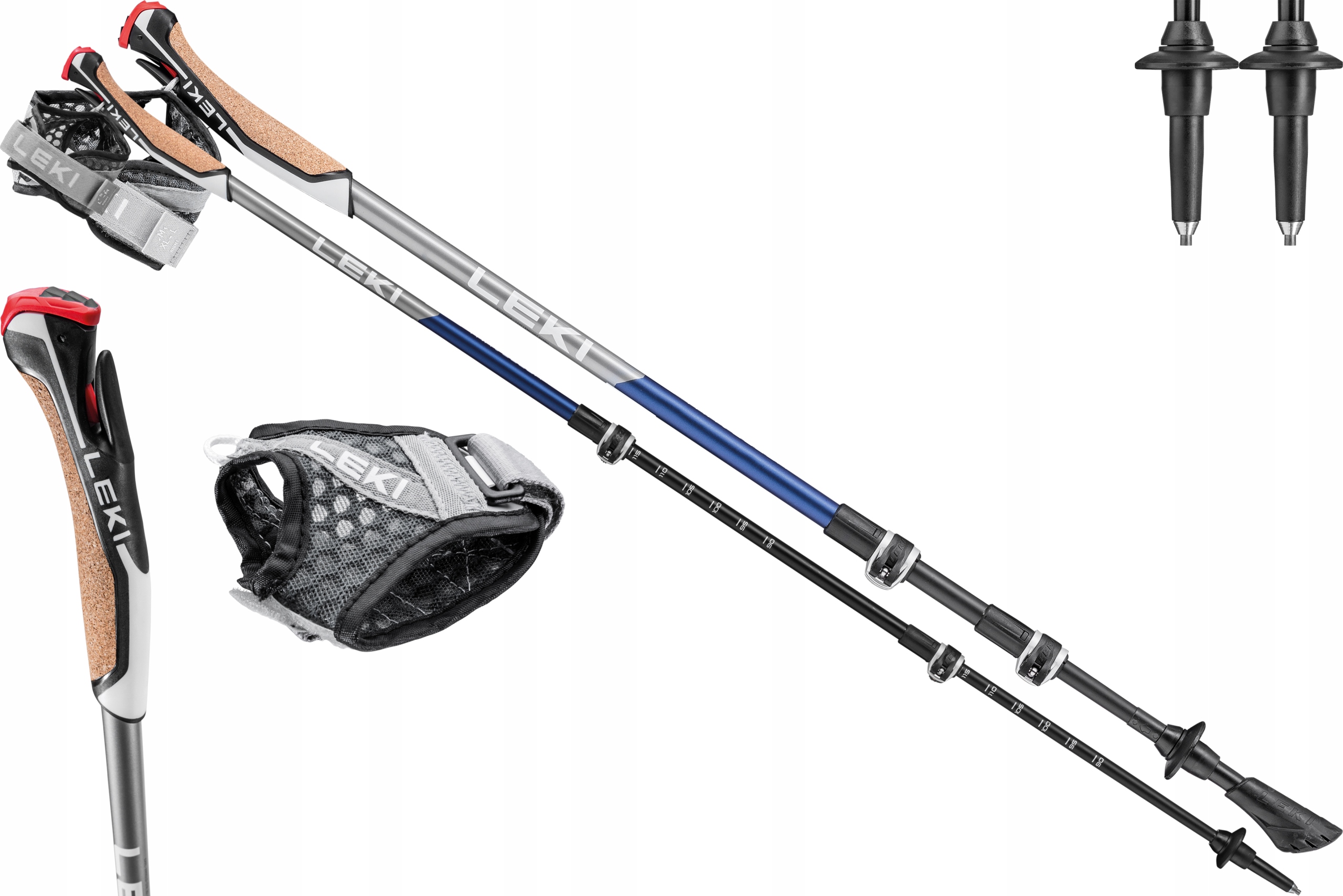 Kije trekkingowe LEKI NW Traveller Carbon, 90-130cm blue