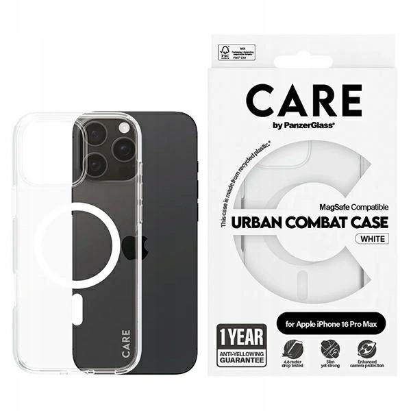 Pouzdro Care by PanzerGlass Flagship Case s MagSafe pro iPhone 16 Pro Max, bílé