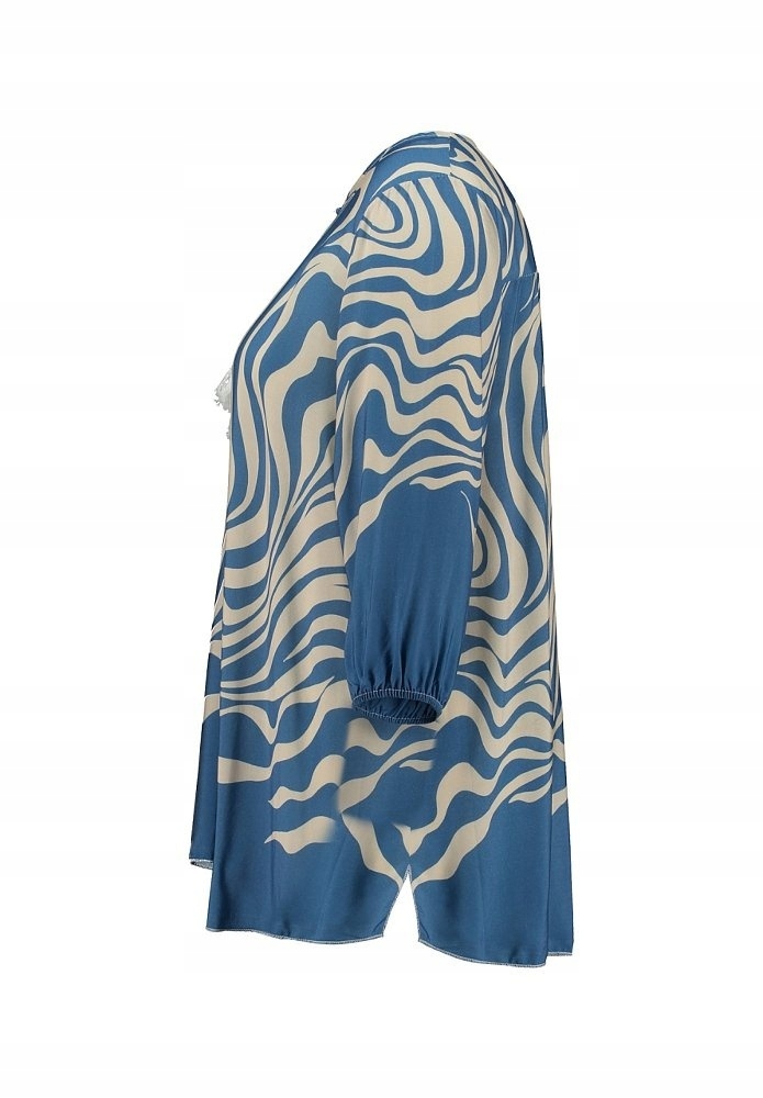 Plus Velikost Z-one Krásná Modrá Halenka Tunika Boho Chvojí ZO03 46