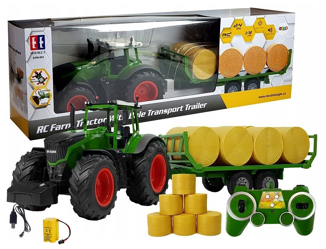 TRAKTOR ZDALNIE STEROWANY CIĄGNIK RC + BELE SIANA