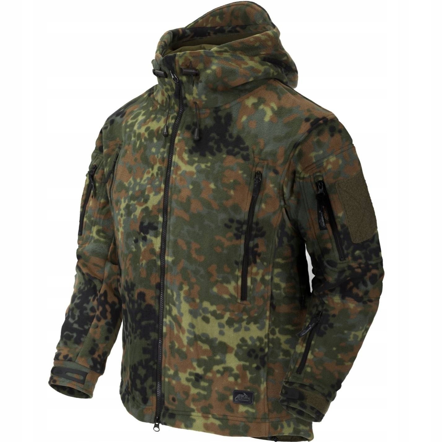 Bluza Polarowa z Kapturem Rozpinana Polar Helikon Patriot Flecktarn r. Xs