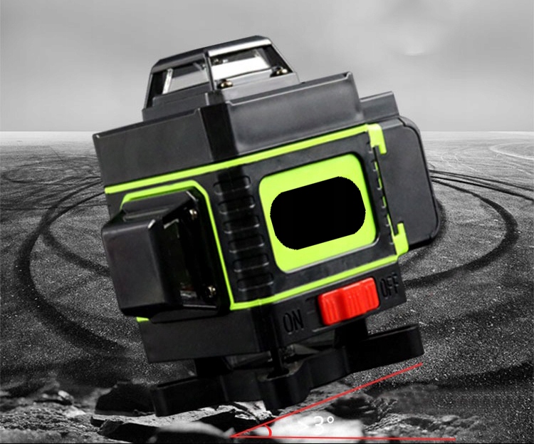 POZIOMNICA LASEROWA LASER KRZYŻOWY 4D 360 + STATYW 16 linii laserowych Maksymalny zasięg pracy 25 m
