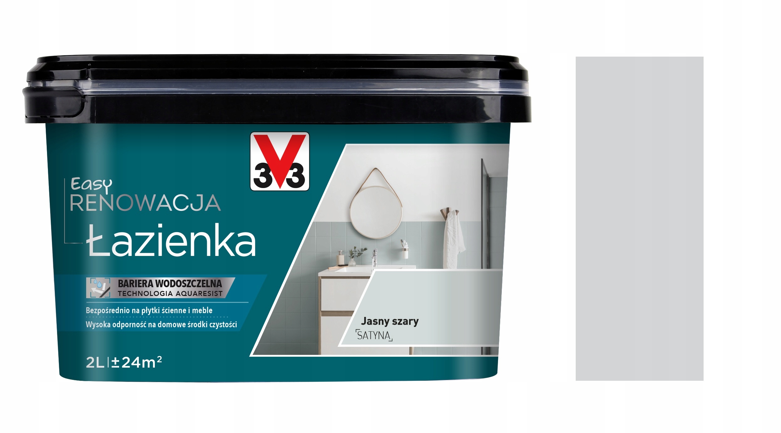 Farba V33 Easy Renowacja Łazienka Jasny Szary 2L