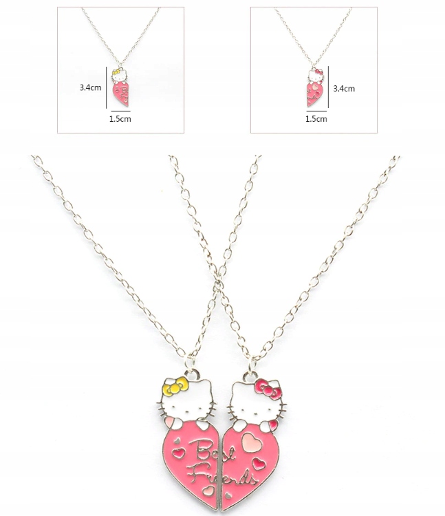 Naszyjnik Hello Kitty dla przyjaciół par BFF Y2K Marka Inna marka