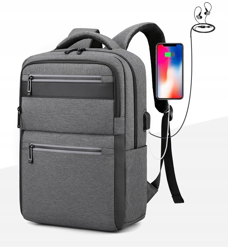 PLECAK PODRÓŻNY DO SAMOLOTU RYANAIR WIZZAIR BAGAŻ PODRĘCZNY LOT LEKKI USB Wzór dominujący bez wzoru