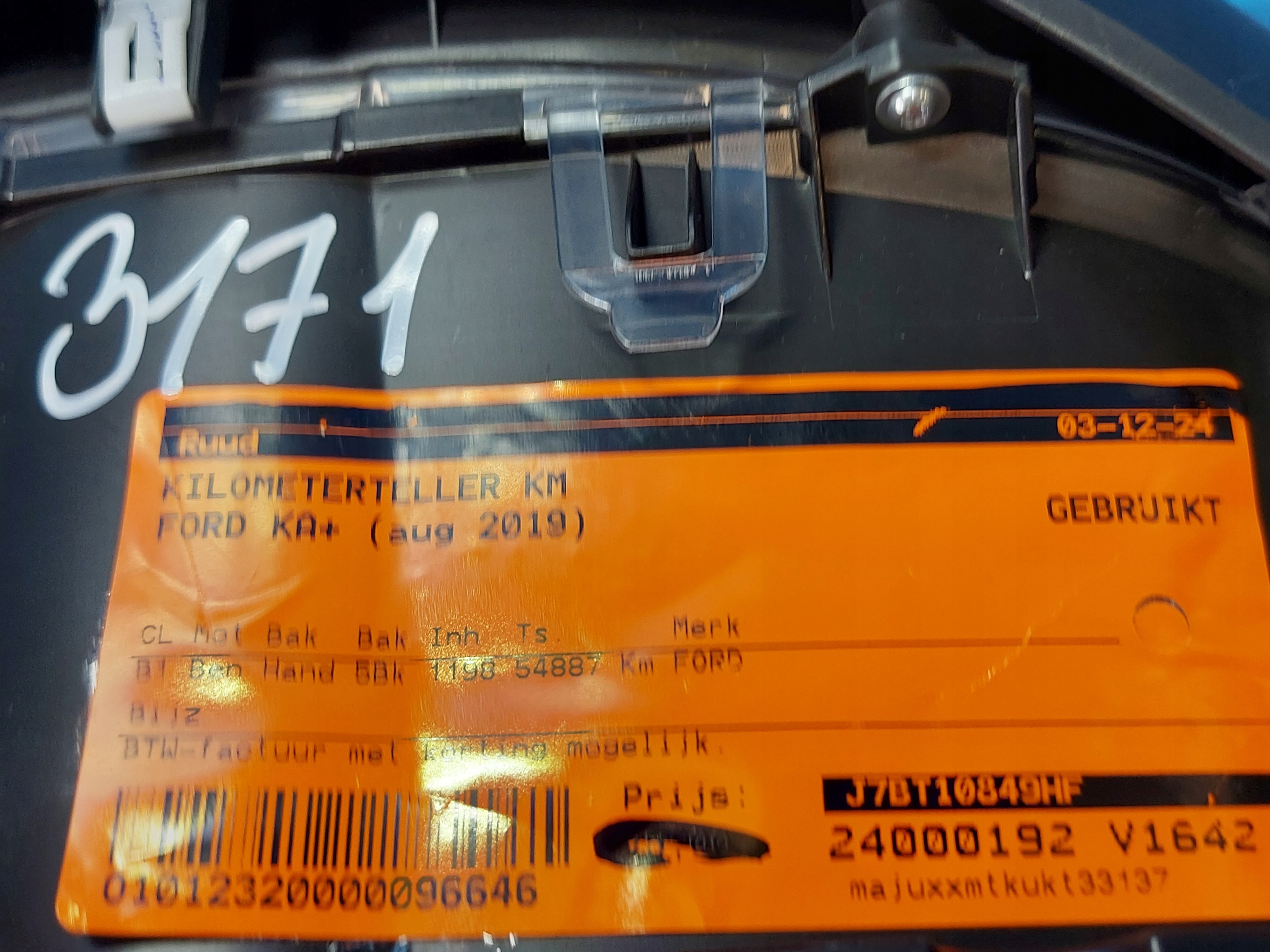 dials clock FORD KA+ 2019r 1.2 B J7BT10849HF