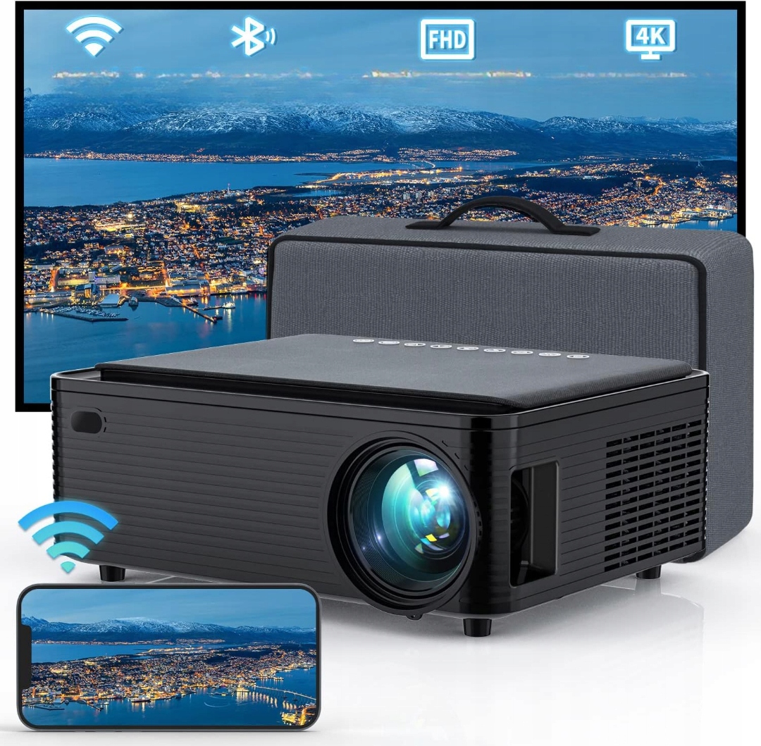 Přenosný Projektor Three Ants Pro Full Hd 4K Wifi Bluetooth Domácí Projektor