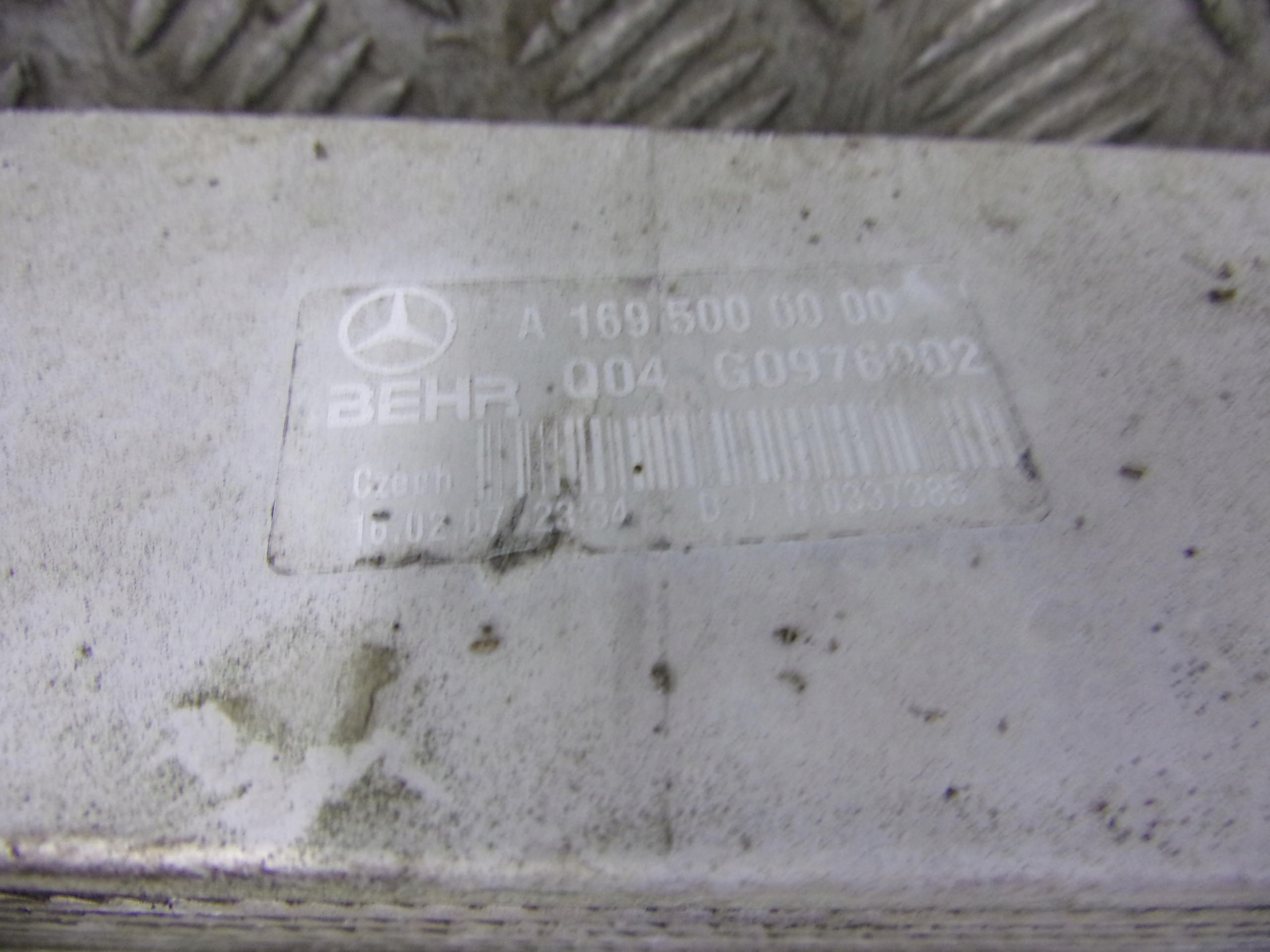 INTERKULER INTERCOOLER MERCEDES-BENZ A KLASA W 169 2.0 D A1695000000