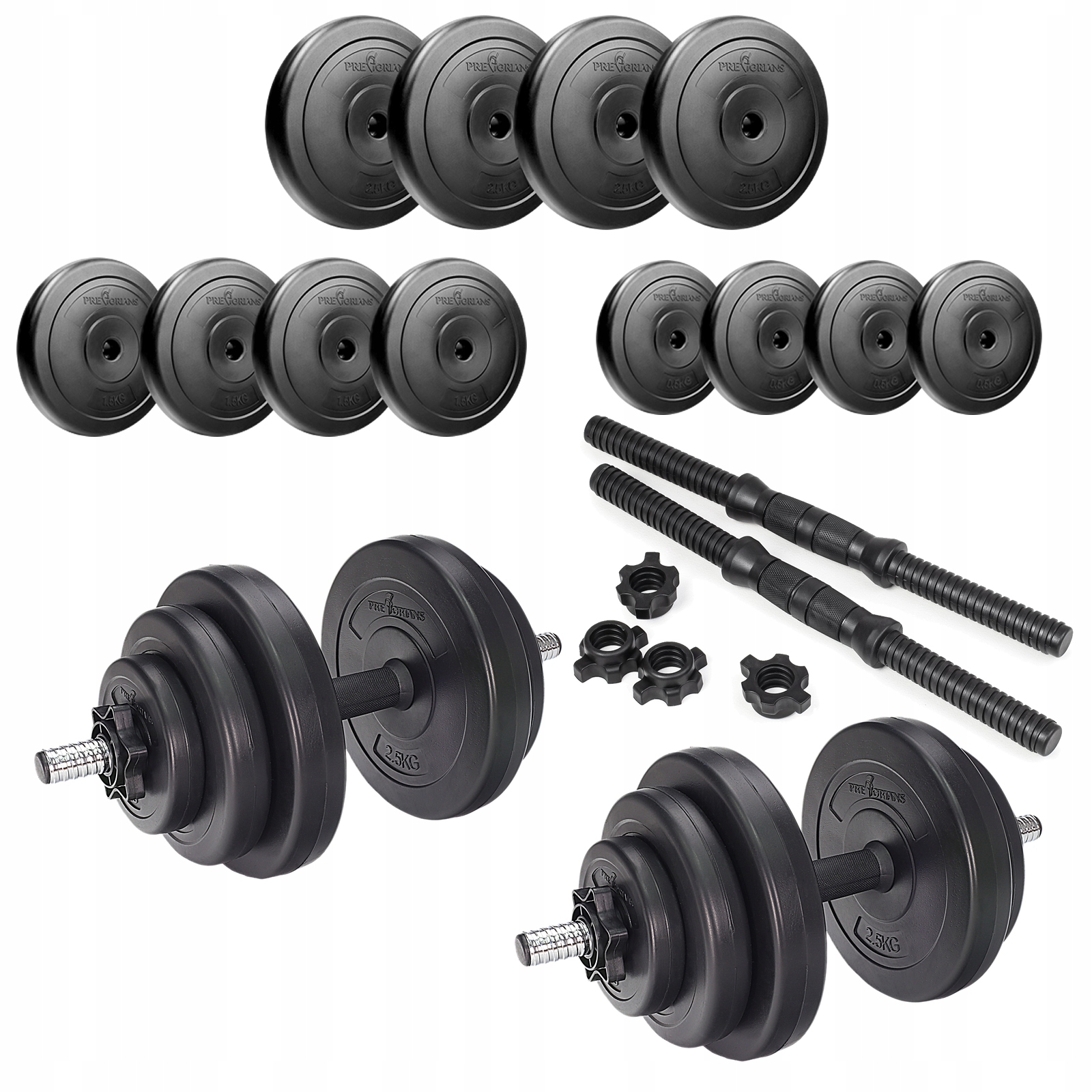 HANTLE REGULOWANE ZESTAW HANTLI HANTELKI SZTANGIELKI DO ĆWICZEŃ 2x10kg 20KG EAN (GTIN) 5906874754818