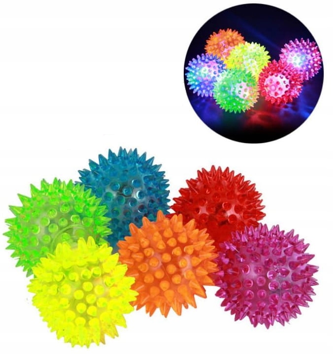 PIŁKA PIŁECZKA ŚWIECĄCA 6,5CM Z KOLCAMI GUMOWA Rodzaj gniotki