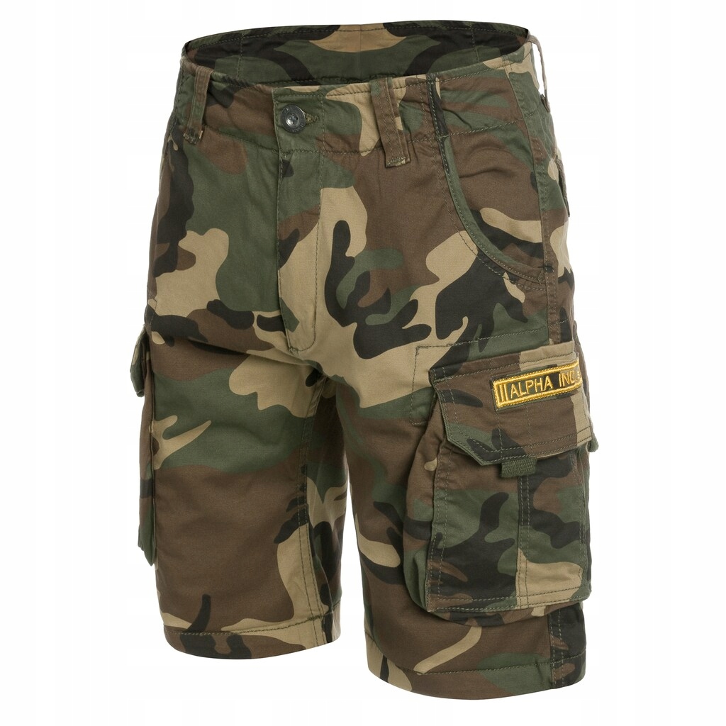 Kraťasy kraťasy kapsáče Alpha Industries Crew Short Woodland Camo 34