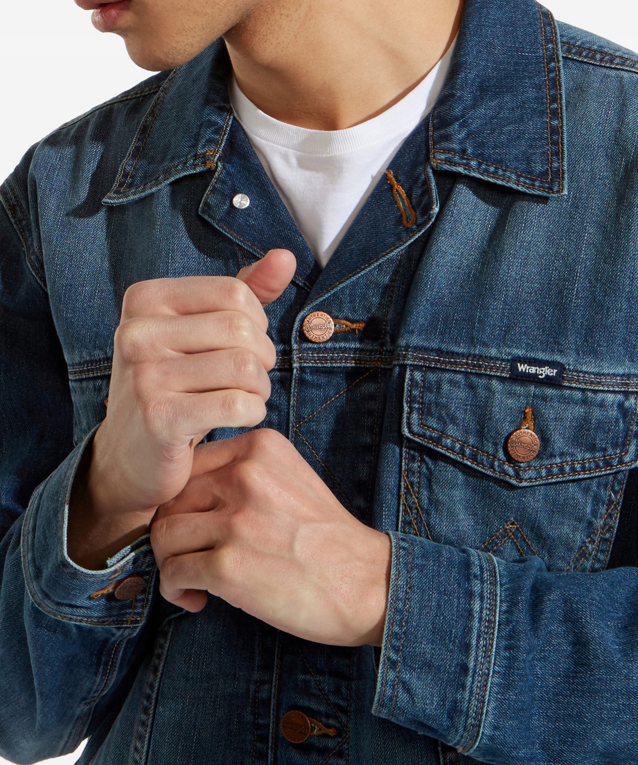 Wrangler WESTERN DENIM W4481514V Mid Stone L Długość do bioder