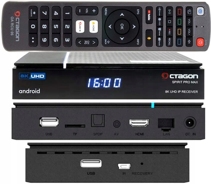 Octagon Spirit Pro Max 8K Uhd HDR10+ Android Tv 11.0 Streaming 5G Wlan Bt
