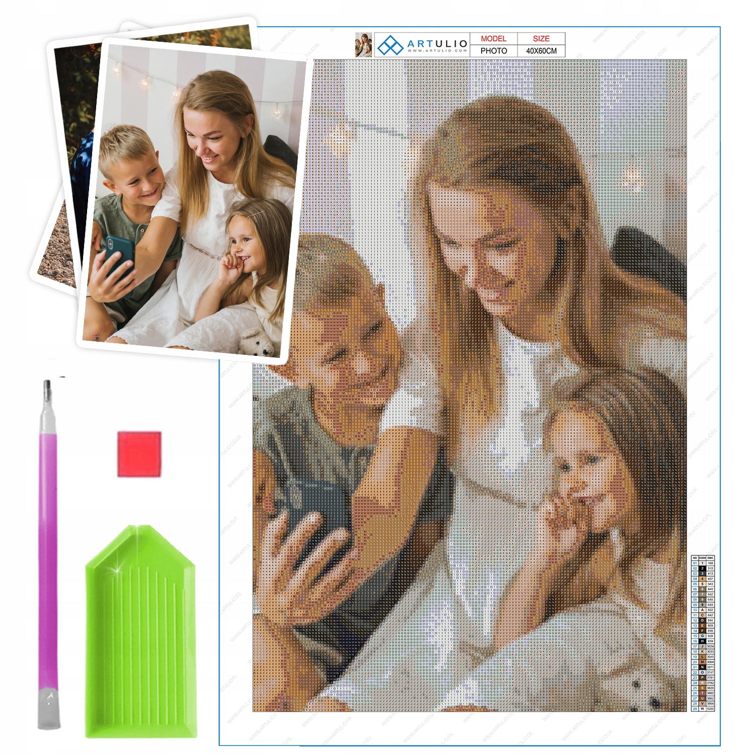 Diamantová výšivka z fotografie, velký obrázek 60x40cm příslušenství diamond painting