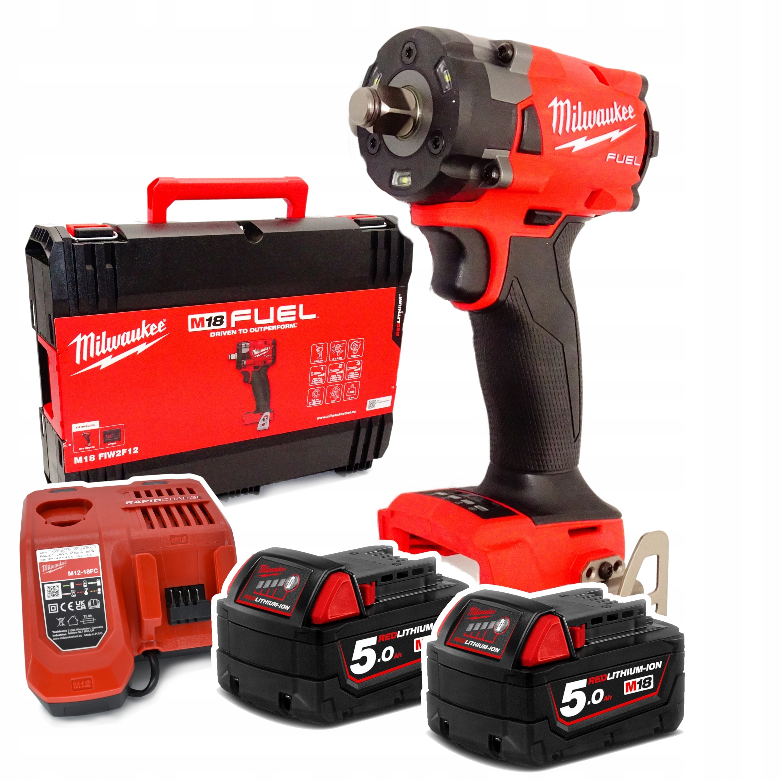 Milwaukee M18 FIW2F12-502X rázový utahovák 339 Nm 1/2 kompaktní 4933478444