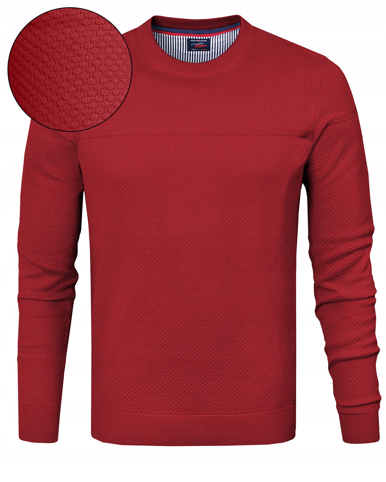Elegantní pánský svetr Klasický Červený Bavlněný XXL Pako Jeans