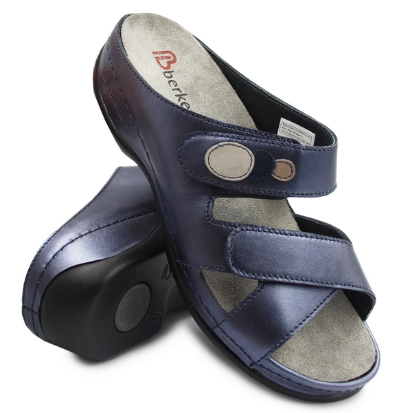 Modré metalické lodičky pro seniorky na léto Berkemann Felia 36 1/3