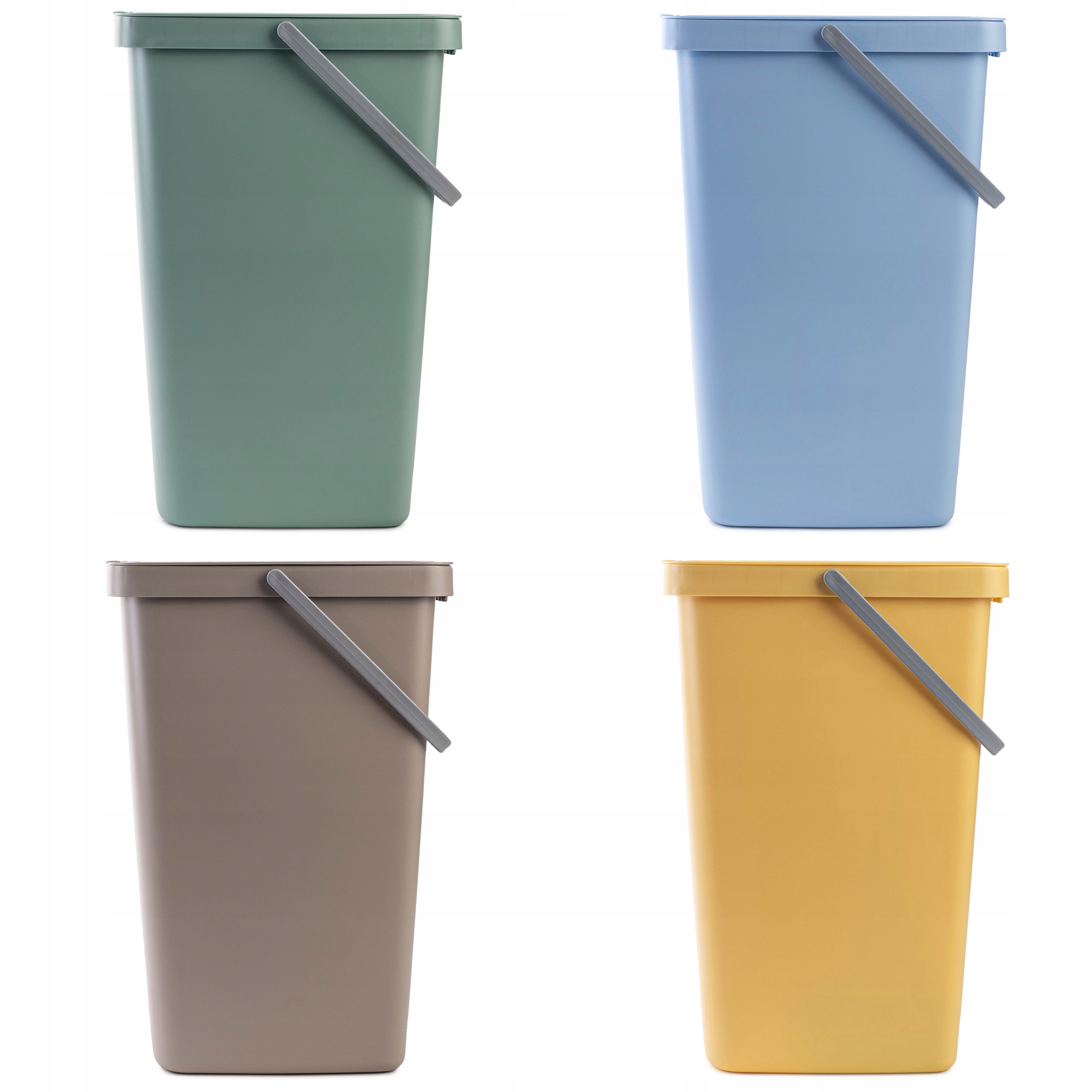 4x Odpadkový Koš 20 L, Nádoba S Víkem Na Třídění Odpadu, Odpadkový Koš