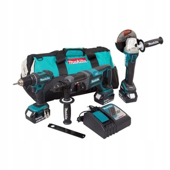 Makita DLX3078TX1 aku bezuhlíková sada DGA504 DHR241 DDF482, 18V/3*5Ah,