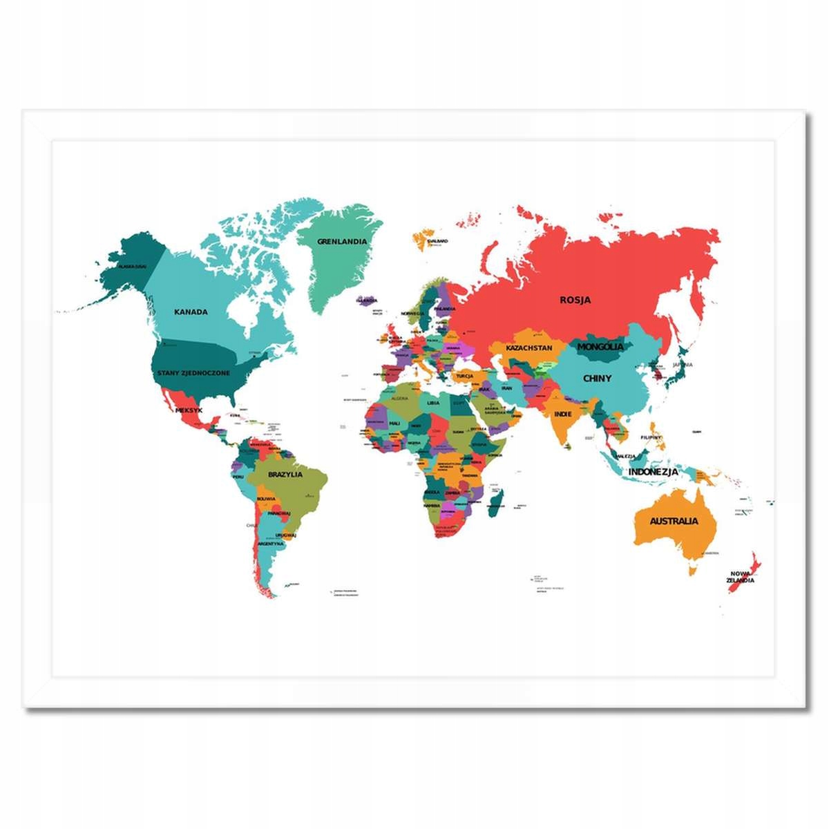 Plakáty v rámu 40x30 Politická mapa světa