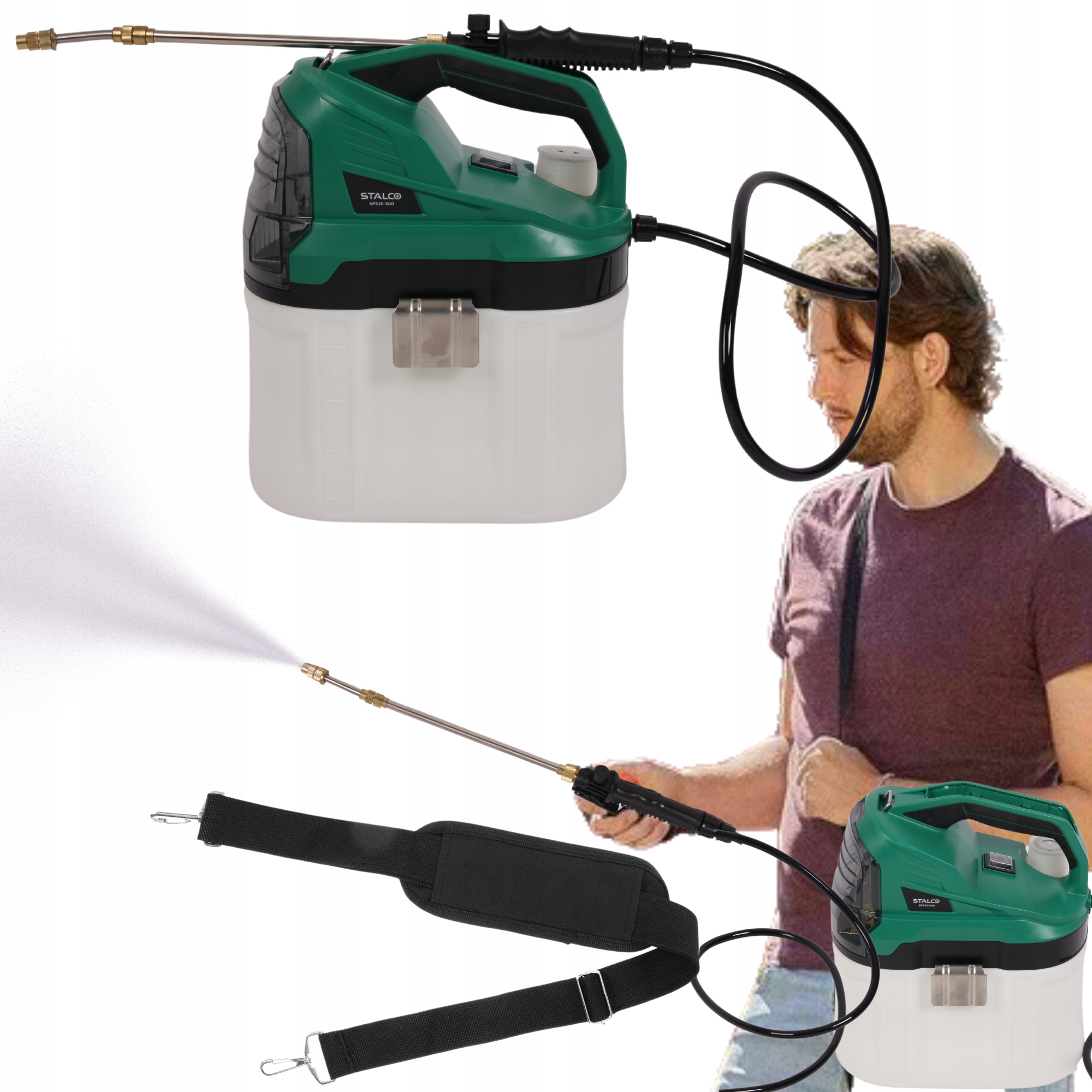 Záhradný Akumulátorový Postrekovač Na Akumulátor 7.5 L 20 V S Tyčou 2 Bar