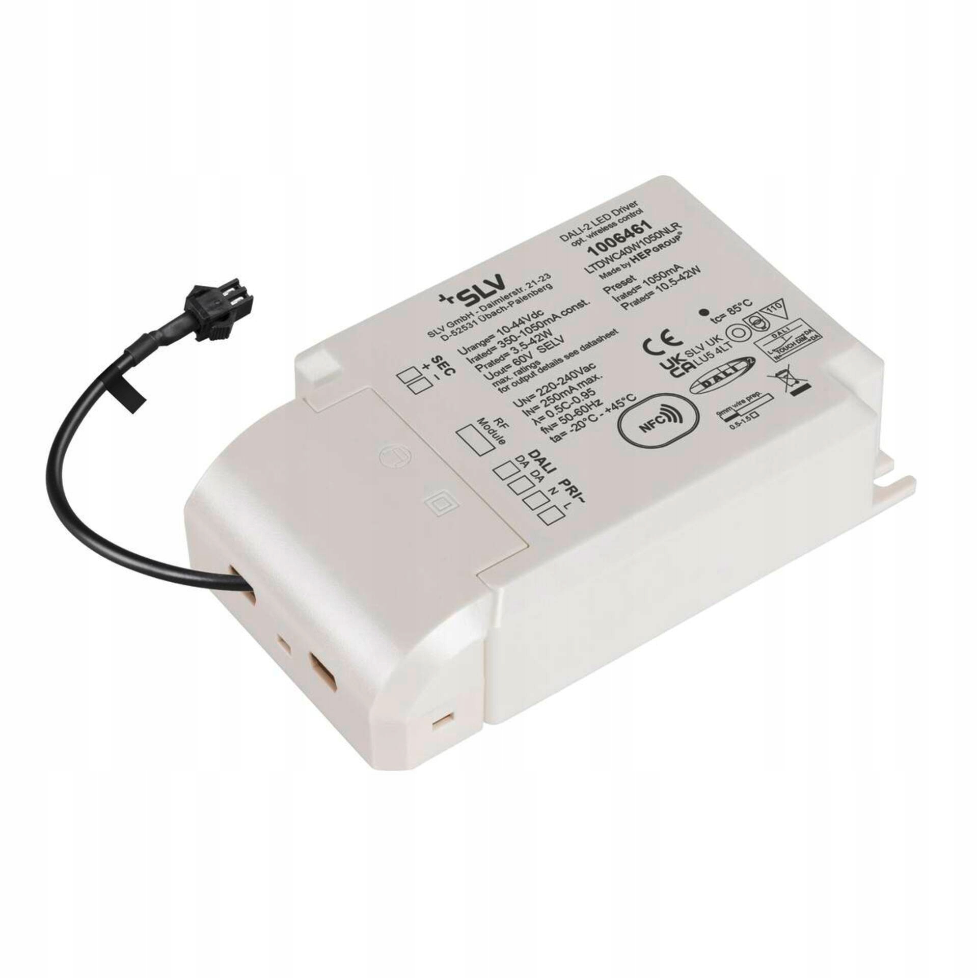 Led driver Slv 42W Dali Rf 1050mA bílý IP20 Numinos