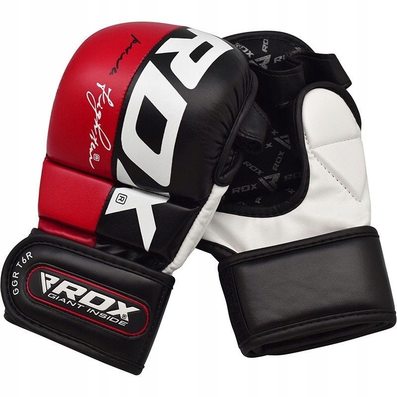 RDX Rękawice MMA T6 Sparring Sparingowe Red XL Model GGR-T6R