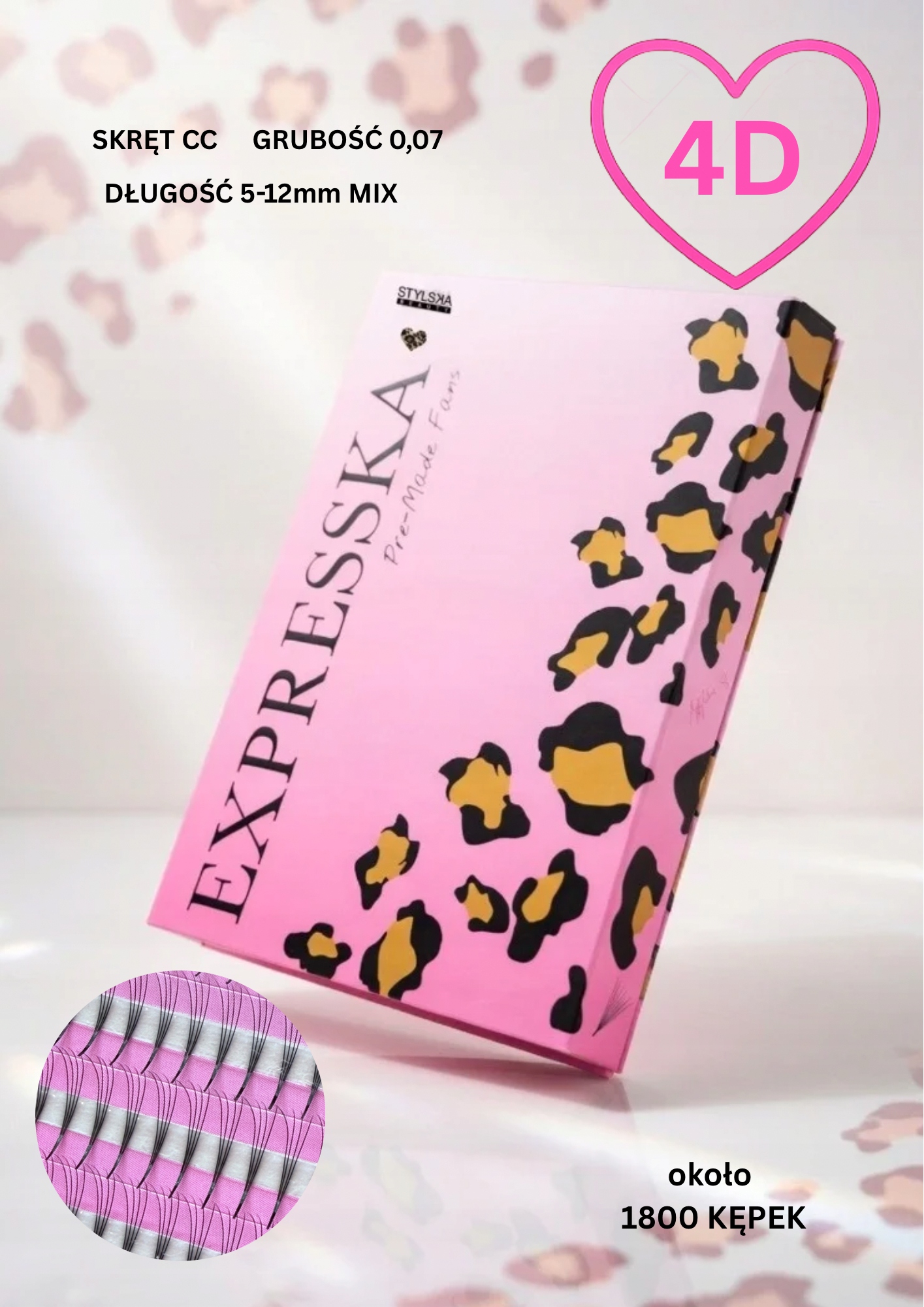 Gotowe kępki rzęs 4D/0,07/CC 5-12mm MIX (1800 szt) Stylska Beauty Expresska