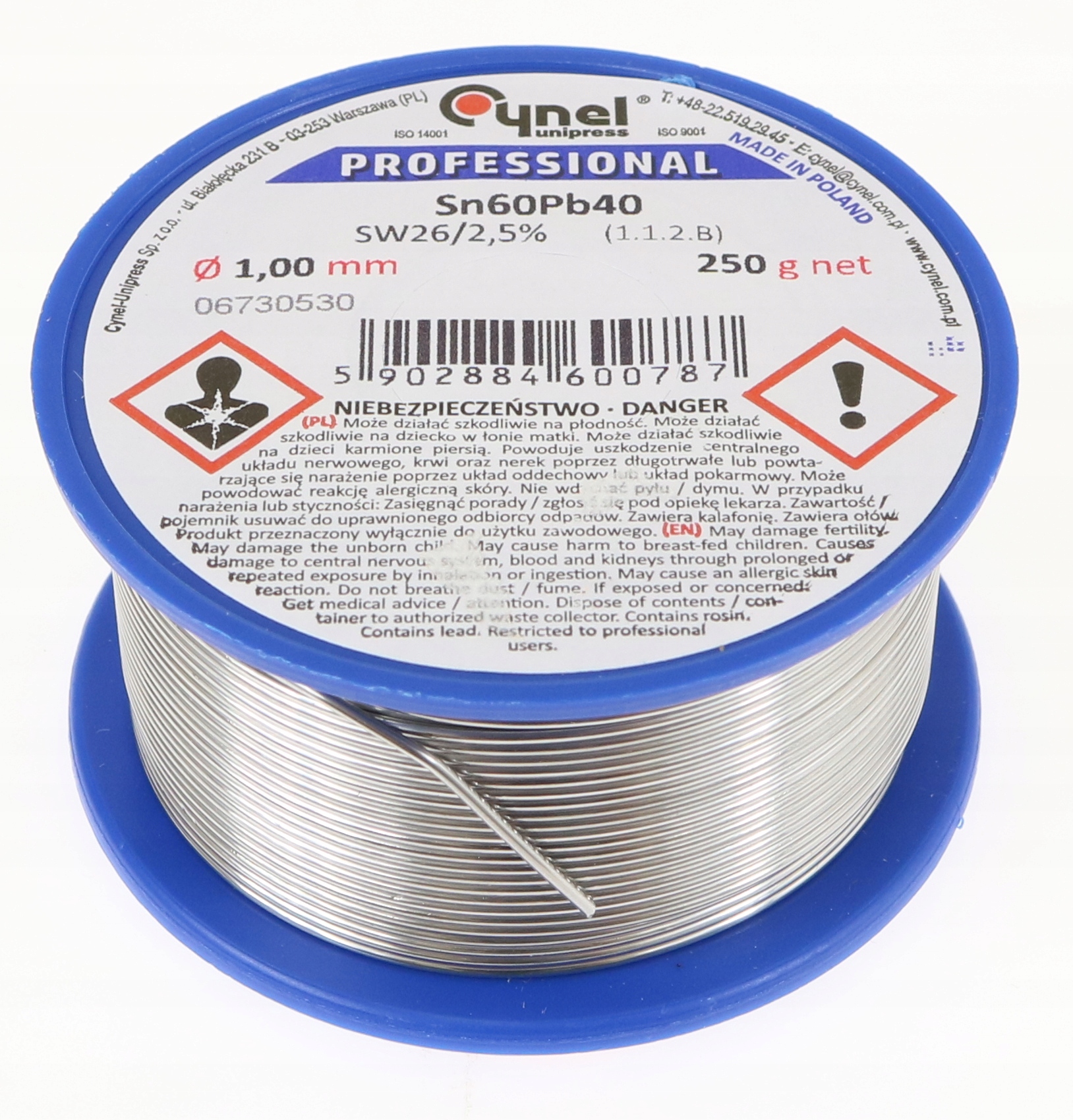 

Cyna 1mm 250g Spoiwo Lutownicze Z Topnikiem Cynel