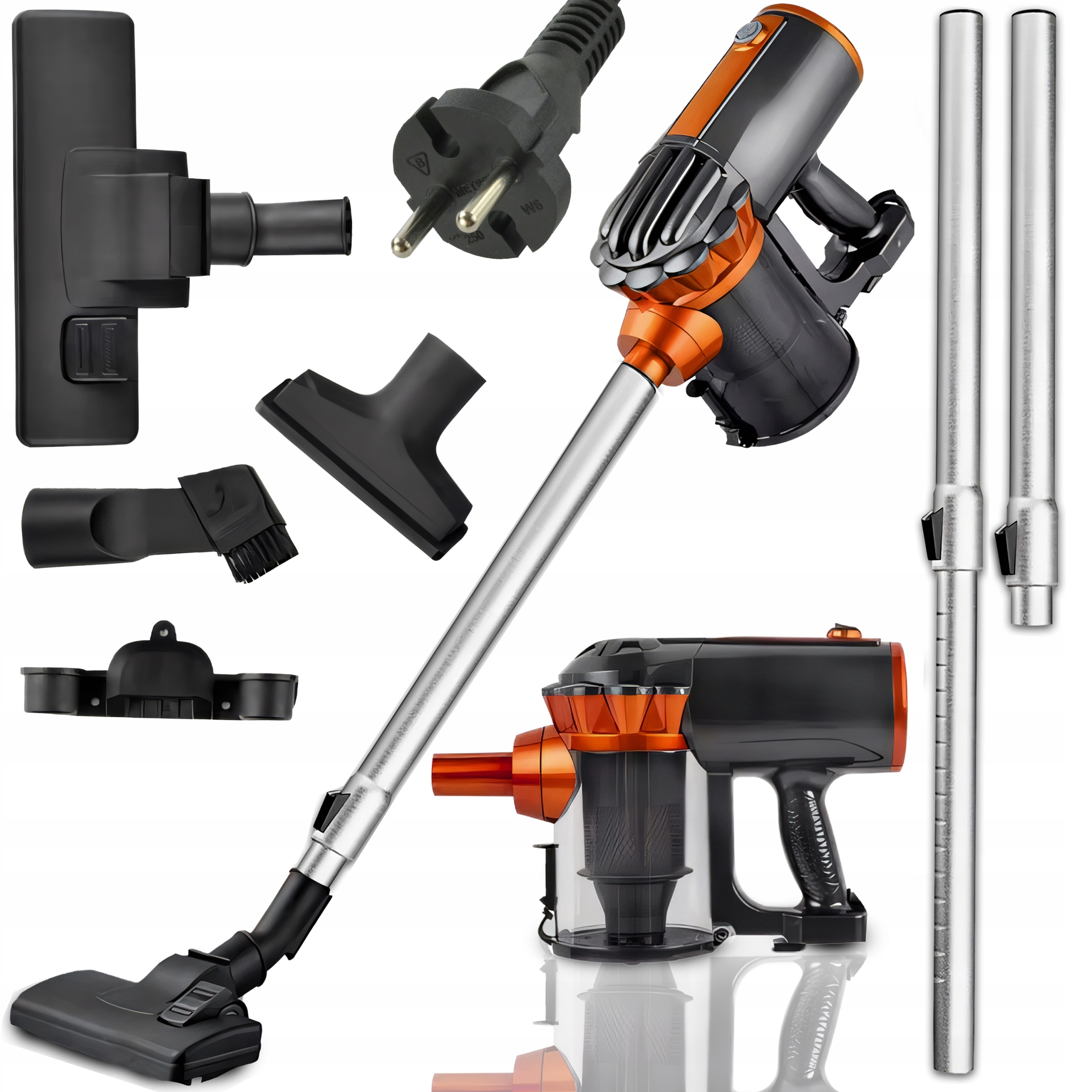 Odkurzacz Pionowy Ręczny Cyklonowy Bezworkowy Mocny 650W 5W1 Poręczny 5M