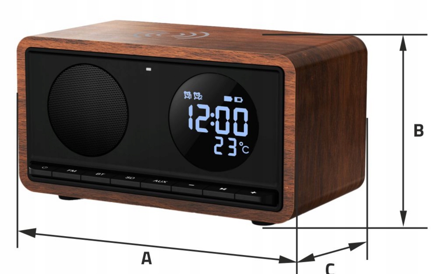 Radio Kuchenne Radiobudzik Bluetooth Ładowarka Indukcja Manta RIMINI RDI912 Radio FM
